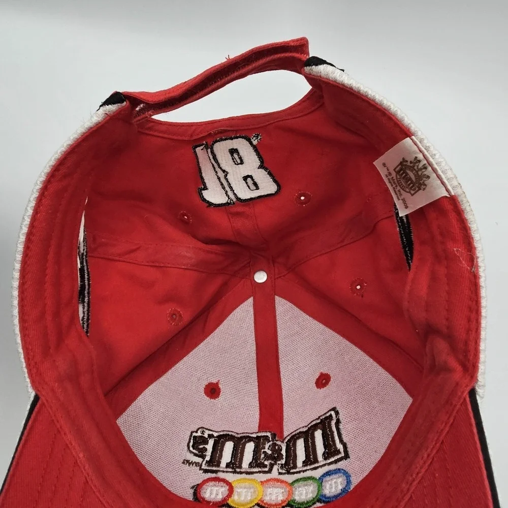 Kyle Busch M&M's Racing Hat Cap #18 NASCAR 2009 Adjustable Red Embroidered OSFA